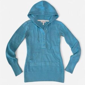 Y2K Aéropostale Teal Hooded Knit Sweater